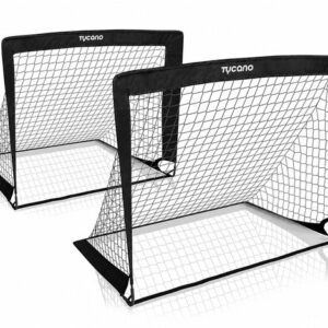 Tycano Pop-Up Voetbaldoelen Set van 2 - Kinderen - Voetbaldoeltjes - Opvouwbaar - 120 x 90 cm - 2 stuks - Zwart